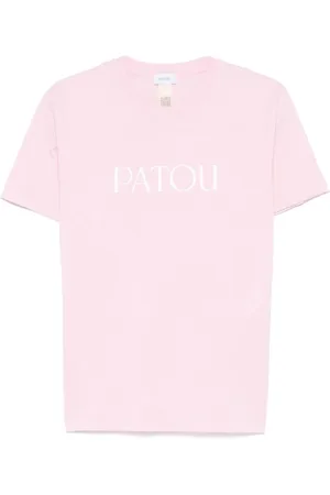 Patou Top, Dame, Lyserød, XS, Logo Print Crew Neck T-shirt