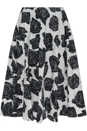 Marni Nederdel, Dame, Sort, 2XS, Bomuld, Nederdel med blomstermønster