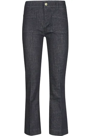 THE SEAFARER Jeans, Dame, Blå, W26, Denim, Cropped Flare Denim Jeans