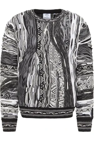 Carlo Colucci Strik, Herre, Flerfarvet, 2XL, Uld, Striktrøje med iøjnefaldende mønster