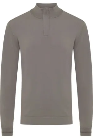 Genti Strik, Herre, Grå, L, Uld, Lysbrun Stilfuld Model