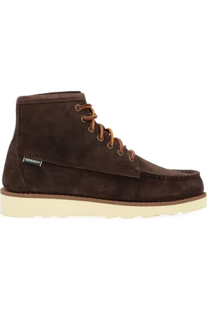 SEBAGO Sko, Herre, Brun, 41 EU, Suede, Brun Suede Ankelstøvle med Zigzag-syninger