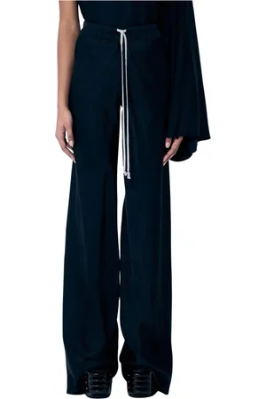 Rick Owens Bukser, Dame, Sort, S, Satin, Satin Væv Panelkonstruktionsbukser