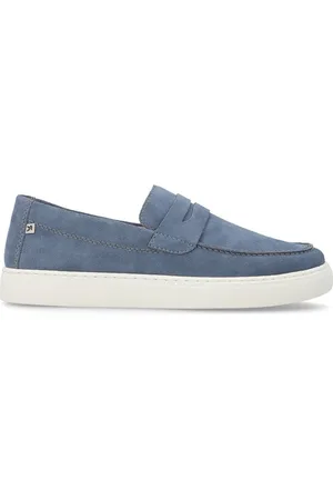 Rieker Sko, Herre, Blå, 42 EU, Suede, Blå Suede Loafers