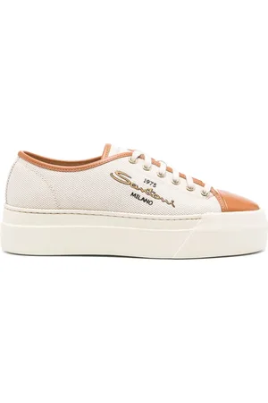 santoni Sko, Dame, Hvid, 39 EU, Læder, Hvide Læder Casual Sneakers