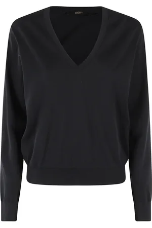SEVENTY BY SERGIO TEGON Strik, Dame, Sort, L, Basis V-hals Top
