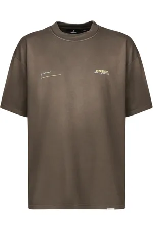 Represent Top, Herre, Grøn, XL, Bomuld, Logo Print T-shirt