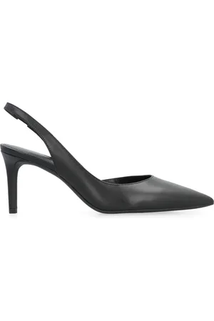 Michael Kors Sko, Dame, Sort, 36 EU, Læder, Spidse Tå Læder Slingback Stiletto Pumps