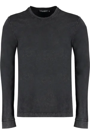 Dolce & Gabbana Top, Herre, Sort, M, Bomuld, Bomuld Langærmet T-Shirt