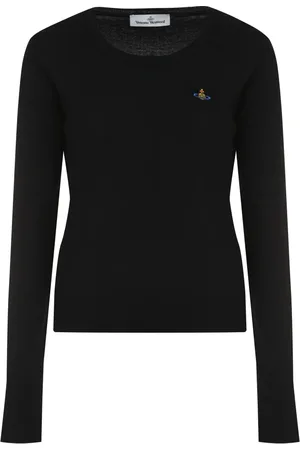 Vivienne Westwood Strik, Dame, Sort, L, Uld, Ribbet Uldtrøje