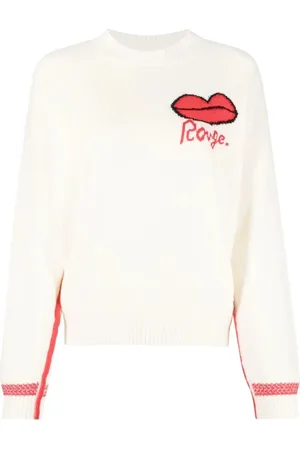 Sonia by Sonia Rykiel Strik, Dame, Hvid, L, Uld, Casual Hvid Uld Sweater