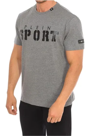 Philipp Plein Top, Herre, Grå, M, Bomuld, Kortærmet T-shirt med Claw Print