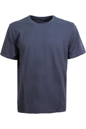 ECOALF Top, Herre, Blå, 2XL, Bomuld, Blå Crew-neck T-shirt med Logo