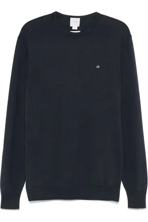 Calvin Klein Strik, Herre, Blå, XL, Blå Sweaters til Mænd