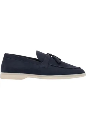 Scarosso Sko, Herre, Blå, 44 EU, Læder, Leandro Tassel Loafers
