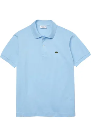 Lacoste Top, Herre, Blå, XL, Bomuld, Ribbet krave og ærme poloshirt
