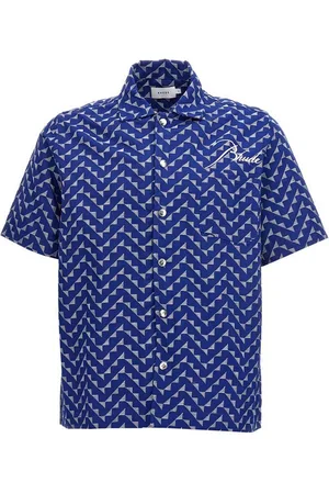 Rhude Skjorte, Herre, Blå, L, Bomuld, Logo Beachfront Skjorte