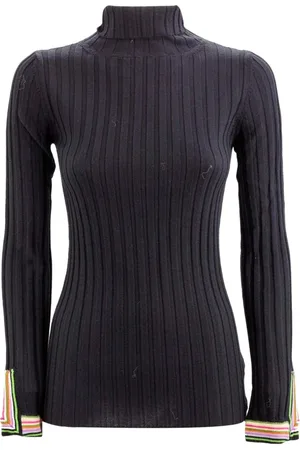 Etro Strik, Dame, Sort, S, Uld, Rullekraver