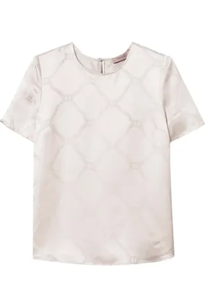 Twin-Set Bluser & Skjorter, Dame, Hvid, L, Uld, Hvid Jacquard Oval T-shirt