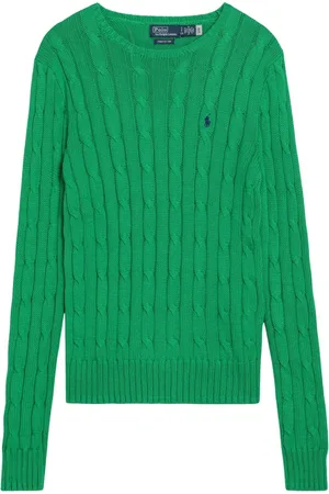 Ralph Lauren Strik, Dame, Grøn, XS, Rund Hals T-shirt