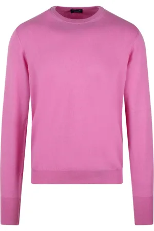 DRUMOHR Strik, Herre, Lyserød, XL, Cashmere, Kashmir Crewneck Sweater - Lavet i Italien