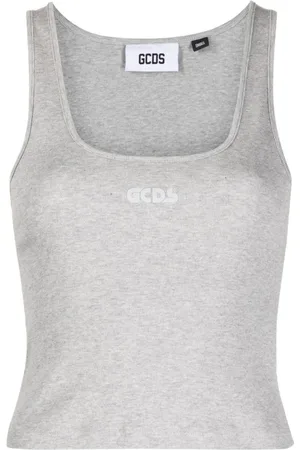 GCDS Top, Dame, Grå, L, Uld, Stilfuld Jersey Top
