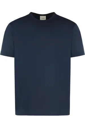 Calvin Klein Top, Herre, Blå, 2XL, Bomuld, Broderet Bomuld Crew-Neck T-shirt