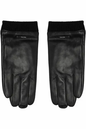 Calvin Klein Tilbehør, Herre, Sort, M/L, Læder, Varmforede Læder Herrehandsker