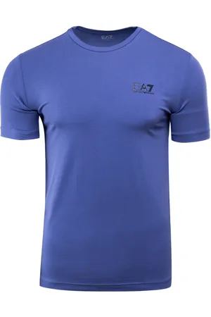 EA7 Top, Herre, Blå, S, Bomuld, Herre T-shirt i Lilla Bomuld