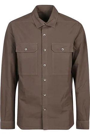 Rick Owens Jakke, Herre, Brun, L, Uld, Logo Brun Skjorte