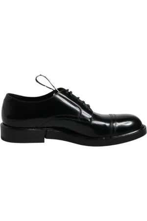 Dolce & Gabbana Sko, Herre, Sort, 40 EU, Læder, Sort Patent Læder Derby Sko