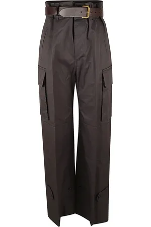 Saint Laurent Bukser, Dame, Grå, S, Bomuld, Elegante bukser med Pantalon detalje