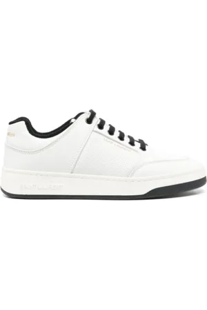 Saint Laurent Sko, Dame, Hvid, 41 EU, Læder, Sort & Hvide Læder Sneakers