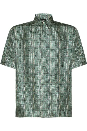 Fendi Skjorte, Herre, Grøn, M, Uld, Mint Stilfulde Skjorter