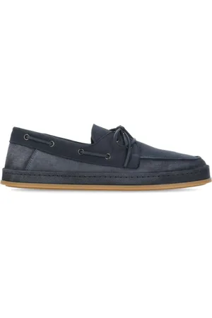 Hogan Sko, Herre, Blå, 41 EU, Læder, Blå Læder Loafers med Logoed Tunge