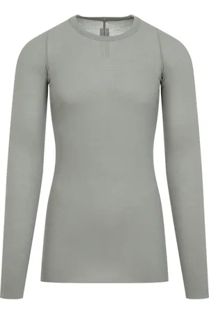 Rick Owens Top, Herre, Grøn, XL, Rib Long Sleeve Tee