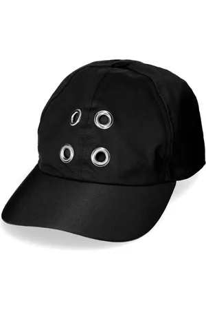 Rick Owens Tilbehør, Herre, Sort, S, Curved Brim Cap med øje-detaljer