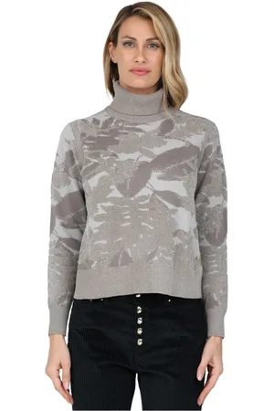 RRD Strik, Dame, Grå, S, Velvet Jacquard Turtleneck