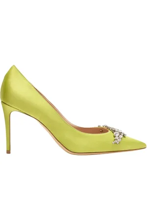 Scarosso Sko, Dame, Gul, 39 1/2 EU, Satin, Satin Rhinestone Pointed Toe Pumps