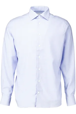 Eton Skjorte, Herre, Blå, 4XL, Semi Solid Dobby Skjorte Lyseblå
