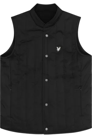 Lyle & Scott Jakke, Herre, Sort, XS, Vendbar Quiltet Gilet Jakke