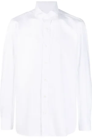 LUIGI BORRELLI NAPOLI Skjorte, Herre, Hvid, XL, Hvid Twill Skjorte