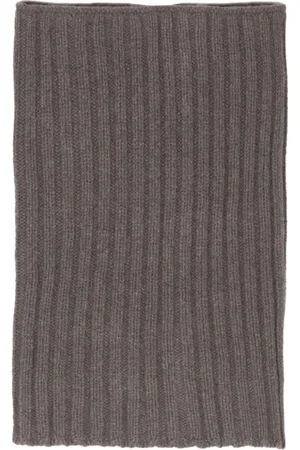 Rick Owens Tilbehør, Dame, Grå, ONE SIZE, Uld, Ribstrikket Cirkulært Halstørklæde