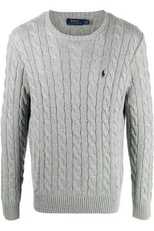 Ralph Lauren Strik, Herre, Grå, 2XL, Bomuld, Sweatshirts
