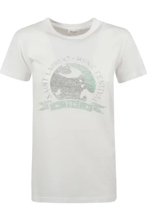 Saint Laurent Top, Dame, , S, Bomuld, Musik Print T-shirts og Polos