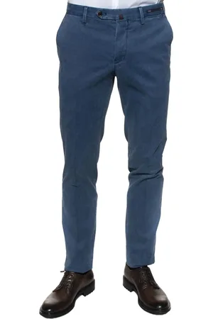 PT01 Bukser, Herre, Blå, 4XL, Bomuld, Slim Fit Chino med Marmor Effekt