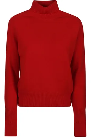 Victoria Beckham Strik, Dame, Rød, M, Hyggelig Turtle Neck Sweater