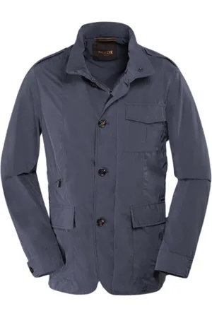 MOORER Jakke, Herre, Blå, 2XL, Iridescent Field Jacket med Skjult Hætte