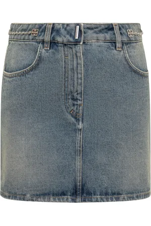 Givenchy Nederdel, Dame, Blå, XS, Denim, Denim Mini Nederdel med Metal Detaljer
