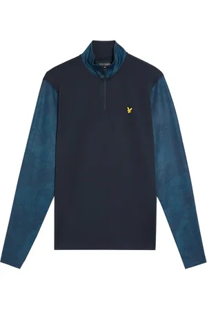 Lyle & Scott Top, Herre, Blå, S, Mid Layers Printed Contour Midlayer